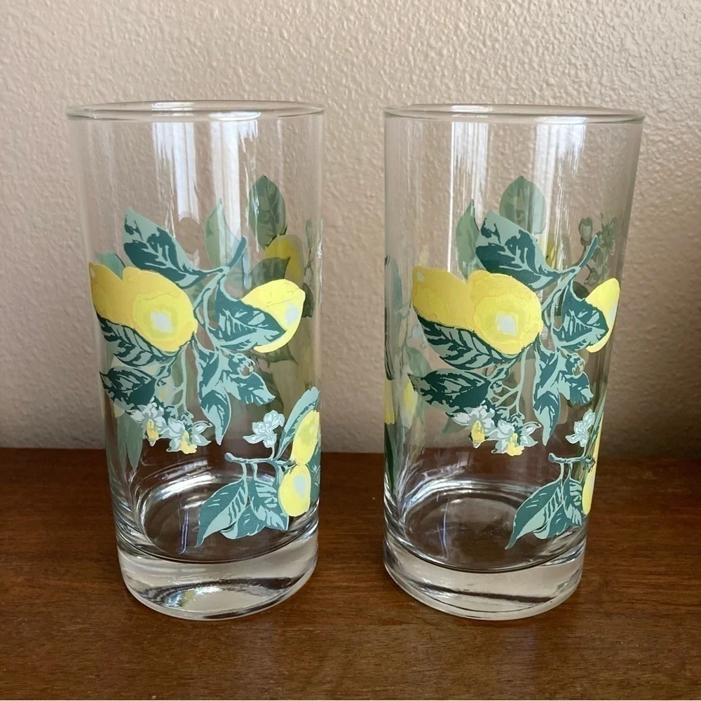 Vintage Royal Norfolk lemon bloom set of 4 glasses